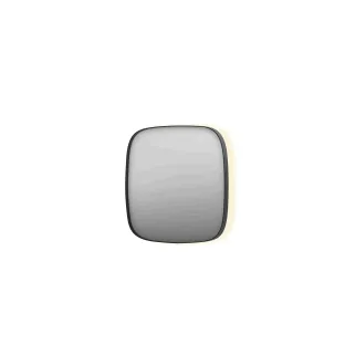 INK SP30 mirror - contour in steel frame - dimmable indirect LED with sensor switch - heating - warm and cold light - 100x4x100 cm - Brushed metal black
