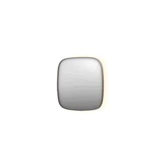 INK SP30 mirror - contour in steel frame - dimmable indirect LED with sensor switch - heating - warm and cold light - 100x4x100 cm - Brushed stainless steel