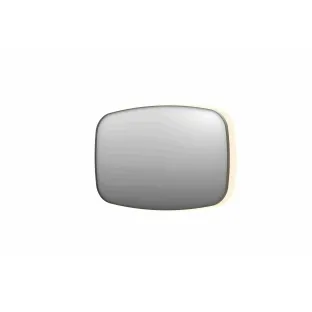 INK SP30 mirror - contour in steel frame - dimmable indirect LED with sensor switch - heating - warm and cold light - 120x4x80 cm - Brushed stainless steel