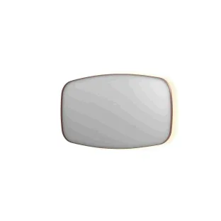 INK SP30 mirror - contour in steel frame - dimmable indirect LED with sensor switch - heating - warm and cold light - 140x4x80 cm - Brushed copper