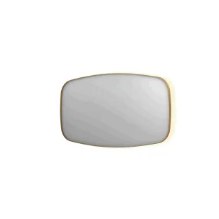 INK SP30 mirror - contour in steel frame - dimmable indirect LED with sensor switch - heating - warm and cold light - 140x4x80 cm - Brushed matt gold