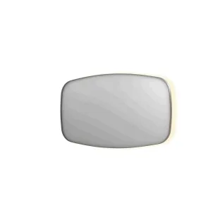 INK SP30 mirror - contour in steel frame - dimmable indirect LED with sensor switch - heating - warm and cold light - 140x4x80 cm - Brushed stainless steel