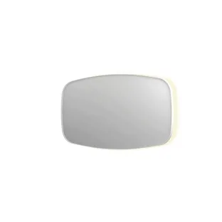 INK SP30 mirror - contour in steel frame - dimmable indirect LED with sensor switch - heating - warm and cold light - 140x4x80 cm - Matt white