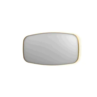 INK SP30 mirror - contour in steel frame - dimmable indirect LED with sensor switch - heating - warm and cold light - 160x4x80 cm - Brushed matt gold