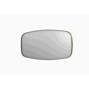 INK SP30 mirror - contour in steel frame - dimmable indirect LED with sensor switch - heating - warm and cold light - 160x4x80 cm - Brushed metal black