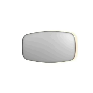 INK SP30 mirror - contour in steel frame - dimmable indirect LED with sensor switch - heating - warm and cold light - 160x4x80 cm - Brushed stainless steel