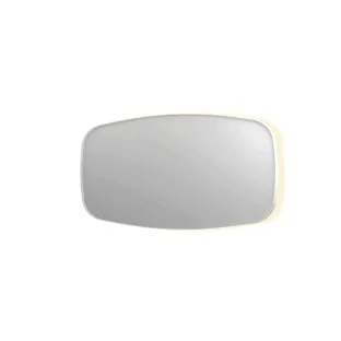 INK SP30 mirror - contour in steel frame - dimmable indirect LED with sensor switch - heating - warm and cold light - 160x4x80 cm - Matt white