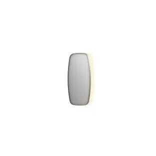 INK SP30 mirror - contour in steel frame - dimmable indirect LED with sensor switch - heating - warm and cold light - 40x4x80 cm - Brushed stainless steel