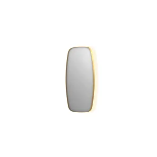 INK SP30 mirror - contour in steel frame - dimmable indirect LED with sensor switch - heating - warm and cold light - 50x4x100 cm - Brushed matt gold