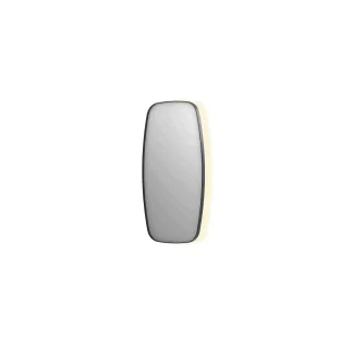 INK SP30 mirror - contour in steel frame - dimmable indirect LED with sensor switch - heating - warm and cold light - 50x4x100 cm - Brushed metal black