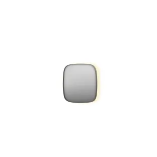 INK SP30 mirror - contour in steel frame - dimmable indirect LED with sensor switch - heating - warm and cold light - 60x4x60 cm - Brushed stainless steel