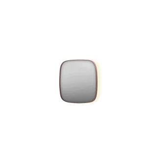 INK SP30 mirror - contour in steel frame - dimmable indirect LED with sensor switch - heating - warm and cold light - 80x4x80 cm - Brushed copper