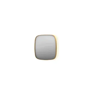 INK SP30 mirror - contour in steel frame - dimmable indirect LED with sensor switch - heating - warm and cold light - 80x4x80 cm - Brushed matt gold