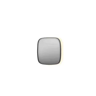 INK SP30 mirror - contour in steel frame - dimmable indirect LED with sensor switch - heating - warm and cold light - 80x4x80 cm - Brushed metal black