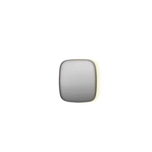 INK SP30 mirror - contour in steel frame - dimmable indirect LED with sensor switch - heating - warm and cold light - 80x4x80 cm - Brushed stainless steel