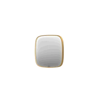 INK SP31 mirror - contour in steel frame - dimmable direct LED with sensor switch - heating - warm and cold light - 100x4x100 cm - Brushed matt gold