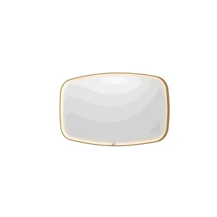 INK SP31 mirror - contour in steel frame - dimmable direct LED with sensor switch - heating - warm and cold light - 140x4x80 cm - Brushed matt gold