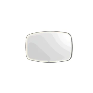 INK SP31 mirror - contour in steel frame - dimmable direct LED with sensor switch - heating - warm and cold light - 140x4x80 cm - Brushed stainless steel