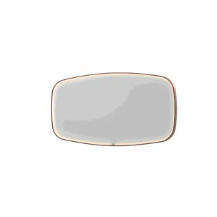 INK SP31 mirror - contour in steel frame - dimmable direct LED with sensor switch - heating - warm and cold light - 160x4x80 cm - Brushed copper