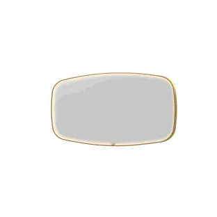 INK SP31 mirror - contour in steel frame - dimmable direct LED with sensor switch - heating - warm and cold light - 160x4x80 cm - Brushed matt gold