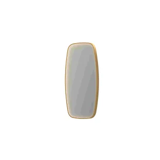 INK SP31 mirror - contour in steel frame - dimmable direct LED with sensor switch - heating - warm and cold light - 50x4x100 cm - Brushed matt gold