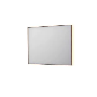 INK SP32 mirror - rectangular in steel frame - dimmable indirect LED with sensor switch - heating - warm and cold light - 100x4x80 cm - Brushed copper