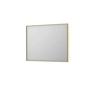 INK SP32 mirror - rectangular in steel frame - dimmable indirect LED with sensor switch - heating - warm and cold light - 100x4x80 cm - Brushed matt gold