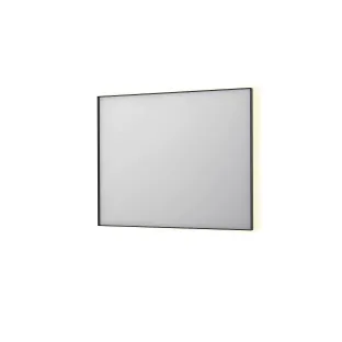 INK SP32 mirror - rectangular in steel frame - dimmable indirect LED with sensor switch - heating - warm and cold light - 100x4x80 cm - Brushed metal black