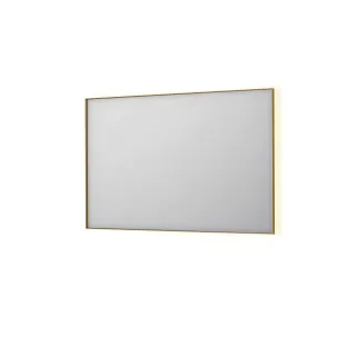 INK SP32 mirror - rectangular in steel frame - dimmable indirect LED with sensor switch - heating - warm and cold light - 120x4x80 cm - Brushed matt gold