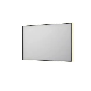 INK SP32 mirror - rectangular in steel frame - dimmable indirect LED with sensor switch - heating - warm and cold light - 120x4x80 cm - Brushed metal black