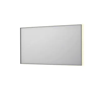 INK SP32 mirror - rectangular in steel frame - dimmable indirect LED with sensor switch - heating - warm and cold light - 140x4x80 cm - Brushed stainless steel