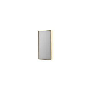 INK SP32 mirror - rectangular in steel frame - dimmable indirect LED with sensor switch - heating - warm and cold light - 40x4x80 cm - Brushed matt gold