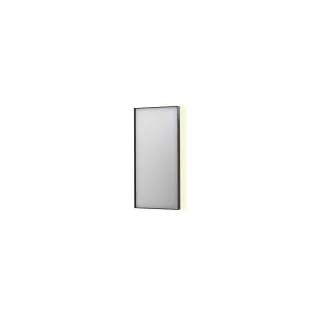 INK SP32 mirror - rectangular in steel frame - dimmable indirect LED with sensor switch - heating - warm and cold light - 40x4x80 cm - Brushed metal black