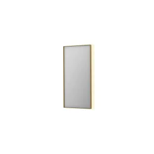 INK SP32 mirror - rectangular in steel frame - dimmable indirect LED with sensor switch - heating - warm and cold light - 50x4x100 cm - Brushed matt gold