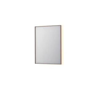 INK SP32 mirror - rectangular in steel frame - dimmable indirect LED with sensor switch - heating - warm and cold light - 60x4x80 cm - Brushed copper
