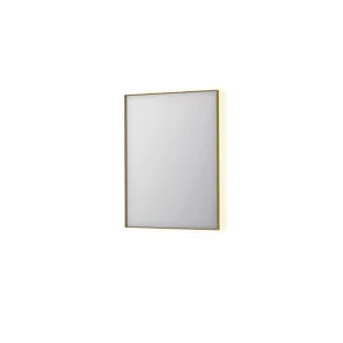 INK SP32 mirror - rectangular in steel frame - dimmable indirect LED with sensor switch - heating - warm and cold light - 60x4x80 cm - Brushed matt gold