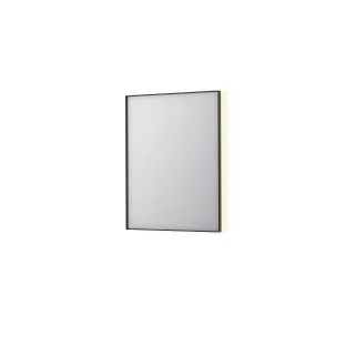 INK SP32 mirror - rectangular in steel frame - dimmable indirect LED with sensor switch - heating - warm and cold light - 60x4x80 cm - Brushed metal black