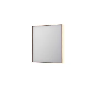 INK SP32 mirror - rectangular in steel frame - dimmable indirect LED with sensor switch - heating - warm and cold light - 70x4x80 cm - Brushed copper