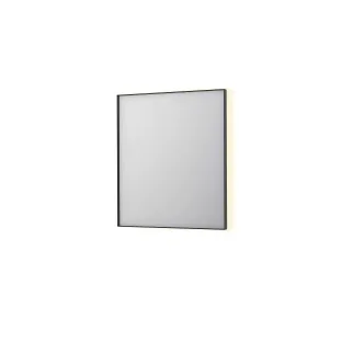 INK SP32 mirror - rectangular in steel frame - dimmable indirect LED with sensor switch - heating - warm and cold light - 70x4x80 cm - Brushed metal black
