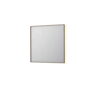 INK SP32 mirror - rectangular in steel frame - dimmable indirect LED with sensor switch - heating - warm and cold light - 80x4x80 cm - Brushed copper