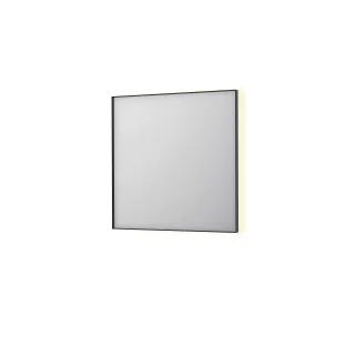 INK SP32 mirror - rectangular in steel frame - dimmable indirect LED with sensor switch - heating - warm and cold light - 80x4x80 cm - Brushed metal black
