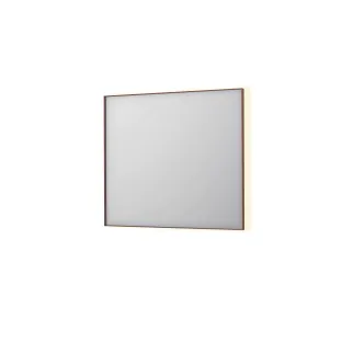 INK SP32 mirror - rectangular in steel frame - dimmable indirect LED with sensor switch - heating - warm and cold light - 90x4x80 cm - Brushed copper