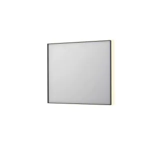 INK SP32 mirror - rectangular in steel frame - dimmable indirect LED with sensor switch - heating - warm and cold light - 90x4x80 cm - Brushed metal black