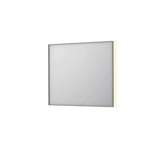 INK SP32 mirror - rectangular in steel frame - dimmable indirect LED with sensor switch - heating - warm and cold light - 90x4x80 cm - Brushed stainless steel