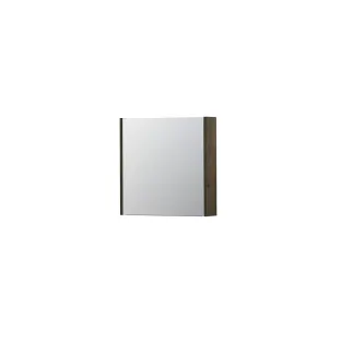 INK SPK1 Mirror cabinet with 1 double-sided mirror door - switch and socket - 60x14x60 cm - Veneer Charcoal