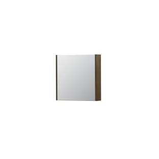 INK SPK1 Mirror cabinet with 1 double-sided mirror door - switch and socket - 60x14x60 cm - Chocolate Veneer