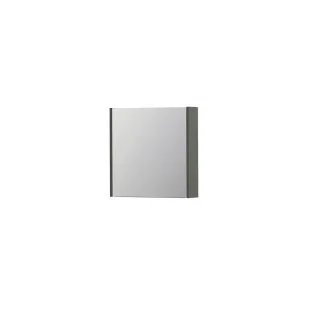 INK SPK1 Mirror cabinet with 1 double-sided mirror door - switch and socket - 60x14x60 cm - Matt concrete green