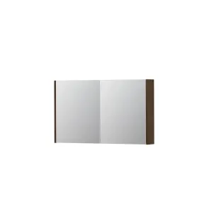 INK SPK1 Mirror cabinet with 2 double-sided mirror doors - switch and socket - 100x14x60 cm - Chocolate Veneer