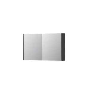 INK SPK1 Mirror cabinet with 2 double-sided mirror doors - switch and socket - 100x14x60 cm - High-gloss anthracite