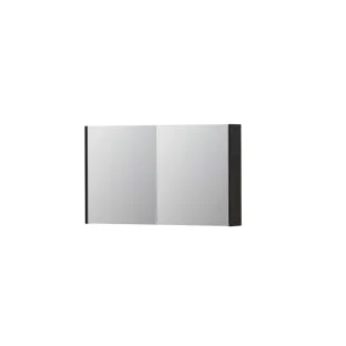 INK SPK1 Mirror cabinet with 2 double-sided mirror doors - switch and socket - 100x14x60 cm - Charcoal oak